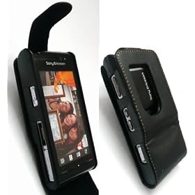 EMARTBUY VALUE PACK FOR SONY ERICSSON SATIO FLIP CASE COVER WITH BUILT IN PHONE HOLDER BLACK + COMPATIBLE CAR CHARGER + LCD SCREEN PROTECTOR