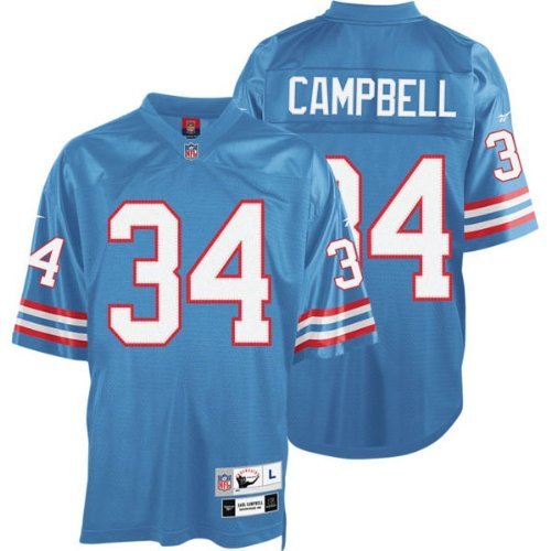 Earl Campbell Houston Oilers Light Blue NFL Premier 1980 Throwback Jersey - Medium
