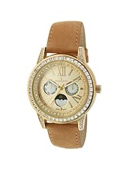 Peugeot 3031g Womens Moon Phase Swarovski Crystal Bezel Watch