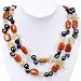EXP Handmade Two-Strand Pearl, Yellow Crystal & Aventurine Necklace