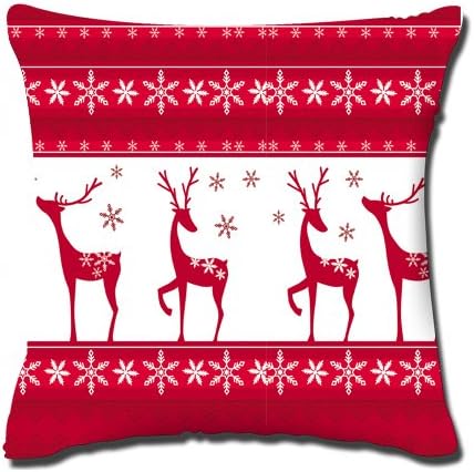 Christmas Popular Throw Pillow-Cotton Linen Square Decorative Throw Pillow Case Cushion Cover Indian Art Fashion Reindeer Pillow Cover/Best Christmas Gifts for Your Friends/Pefect Size:18"x18 "