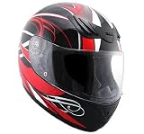 Advance HAWK Red with White Graphics on Black Glossy Full Face Motorcycle Helmet