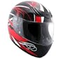 Advance HAWK Red with White Graphics on Black Glossy Full Face Motorcycle Helmet
