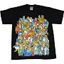 Simpsons Crowd with Glow in the Dark Homer Men's T-Shirt