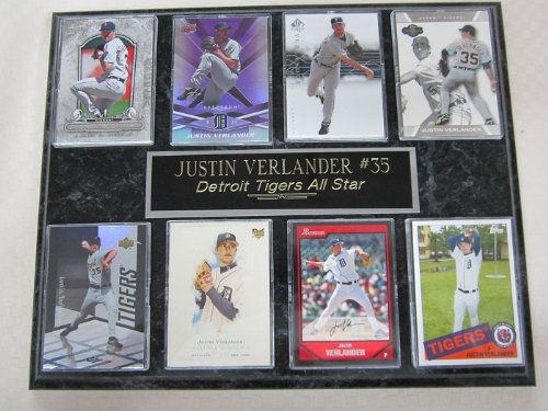 Detroit Tigers Justin Verlander 8 Card Plaque