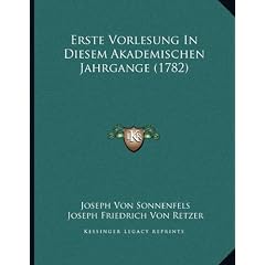 Erste Vorlesung in Diesem Akademischen Jahrgange (1782)