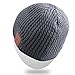 Rotibox Winter Fashional Bluetooth Beanie Hat Music Cap with Wireless Headphones Headsets Earphones Removal Speakers Mic Hands Free for Running Skiing Snowboard Skating Hiking - Gray