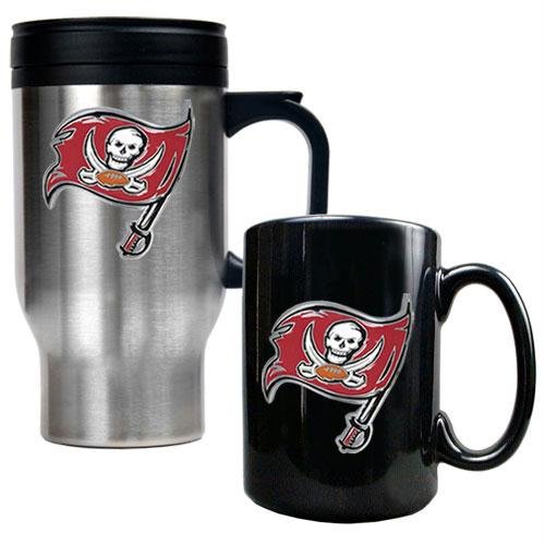 NFL Tampa Bay Buccaneers Travel Mug & Ceramic Mug Set - Primary Logo
