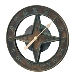 Hen Feathers 72475DWTB 7-1/2-Inch Diameter by 1-3/4-Inch Deep Bontique Boutique Classic Sundial Thermometer