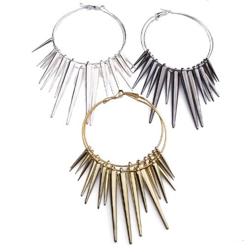 ILOVEDIY 3pairs Basketball Wives Earrings Jewelry 57mm Hoop Earrings Basketball Wives