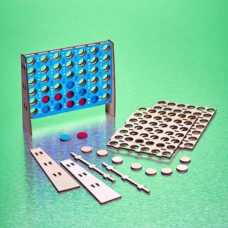 Paint &amp; Assemble Four In a Row Game, Creative Wood Craft Kit