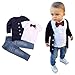 FEITONG 3pcs Kids Baby Boys Long Sleeve T-Shirt Tops+Coat+Pants Set (4T / 4Years)