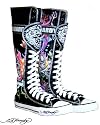 ED HARDY BY AUDIGIER BOOTS STIEFEL SCHUHE -2 SWORDS SKULL-