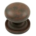 Ultra Hardware Cabinet Knob with Backplate - Rust Finish