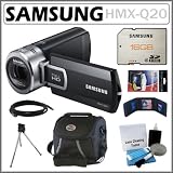 Samsung HMX-Q20 HD Camcorder with 20x Optical Zoom and 2.7-inch Touchscreen in Black + Samsung 16GB SDHC + Mini HDMI Cable + Carrying Case + Accessory Kit
