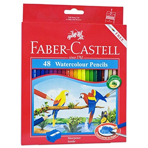 Faber Castell WaterColor Pencils with Sharpner 48 Colored