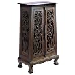 Handmade Asian Furniture - 40" Bamboo Forest Storage Cabinet / End Table - Rich Dark Finish
