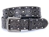 Snap on Studded Vintage Embossed Leather Jean belt Size: S/M 32 Color: Black 51X8GM9QS2L. SL160 Snap on Studded Vintage Embossed Leather Jean belt Size: S/M 32 Color: Black