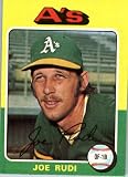 1975 Topps #45 Joe Rudi Oakland Athletics Baseball Card In Protective Screwdown Display Case