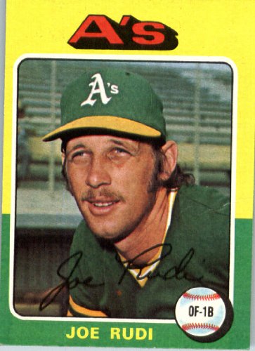 1975 Topps #45 Joe Rudi Oakland Athletics Baseball Card In Protective Screwdown Display Case