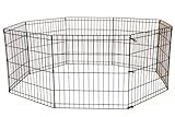 24 Tall Dog Playpen Crate Fence Pet Kennel Play Pen Exercise Cage -8 Panel Black