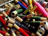 Basket with Yarn on Bamboo Spools, Lake ...