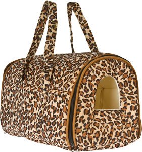 Plush Leopard Print Designer Pet Carrier
