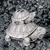New Twin Turtle Collectible Pewter Cone Incense Burner Aromatherapy