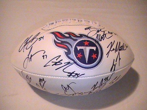 2011 Tennessee Titans Team Signed Autographed Football Coa Chris Johnson And More