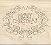 Inkadinkado Holly Framed Merry Christmas Wood Stamp
