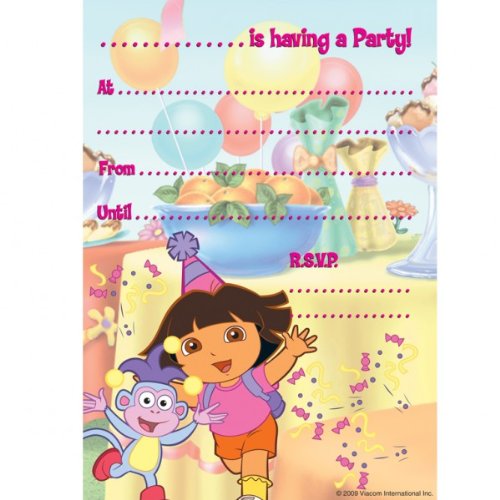 20 Dora the Explorer party Invitations & Envelopes