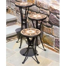 Alfresco Home 21-0870 Compass 12 Inch Round Plant Stands - Set of 3 by Alfresco Home