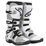 ALPINESTARS - TECH 7 BOOTS - WHITE/GREY SIZE 10 - MOTOCROSS BOOTS - NEW