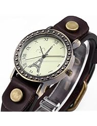 Cool Brown Vintage Woman watch Leather Lady Women Fashion Analog Quartz Watch