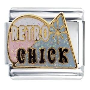 Pugster Retro Chick Words & Phrases Italian Charms