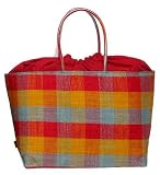 Colorful Straw / Beach / Shopper / Tote Bag Orange Medium