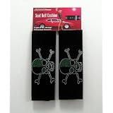 - 	 Green Skull Pair Shoulder Seat Belt Pad Crystals Studded Rhinestone Car Truck SUV by la auto