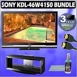 Sony KDL-46W4150 46 BRAVIA W-Series 1080p LCD HDTV + TV Stand Accessory Kit w/ 3 Year Extended Warranty