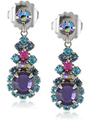 Sorrelli "Northern Lights" Round Crystal Cluster Silver-Tone Drop Earrings
