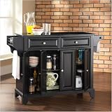 Crosley Furniture Newport Solid Black Granite Top Kitchen Island in Black Finish On Sale