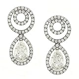 Pear Shaped (.96ct) and Pave (.55ct) Diamond Earrings