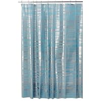 InterDesign Design Blaze Eva Shower Curtain, Aqua/silver, 72 Inch X 72 Inch