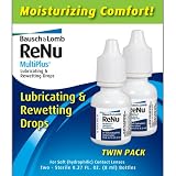 Bausch & Lomb ReNu MultiPlus Lubricating & Rewetting Drops, 2-Count, 0.27-Ounce Bottles