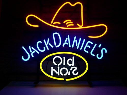 XINHANG 17 X 14 Inches Real Glass Neon Light Sign For Jack Daniel's Old Number 7 Hat Design Home Beer Bar Pub Shop Store Display