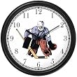 Hockey Goalie No.1 Ice Skating Theme Ice Skating Wall Clock by WatchBuddy Timepieces (Black Frame)