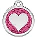 Red Dingo Personalized Heart Paw Pet ID Dog Tag (Small Hot Pink)