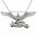 Sterling Silver Eagle with Motorcycle Necklace