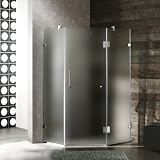 36 x 36 Frameless Neo-Angle Shower Enclosure Finish: Chrome, Glass Type / Door Configuration: Frosted / Left Hinged Door, Size: 36 x 36