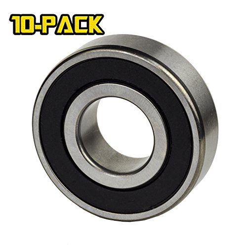 10-PACK Jeremywell® 608 2RS, 8x22x7mm, Rubber Sealed Deep Groove Ball Bearing