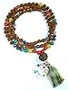 Imagination Mala OM Pendant Rudraksha Mala Beads Seven Gemstone Meditation Rosary Necklace, Gift Idea
